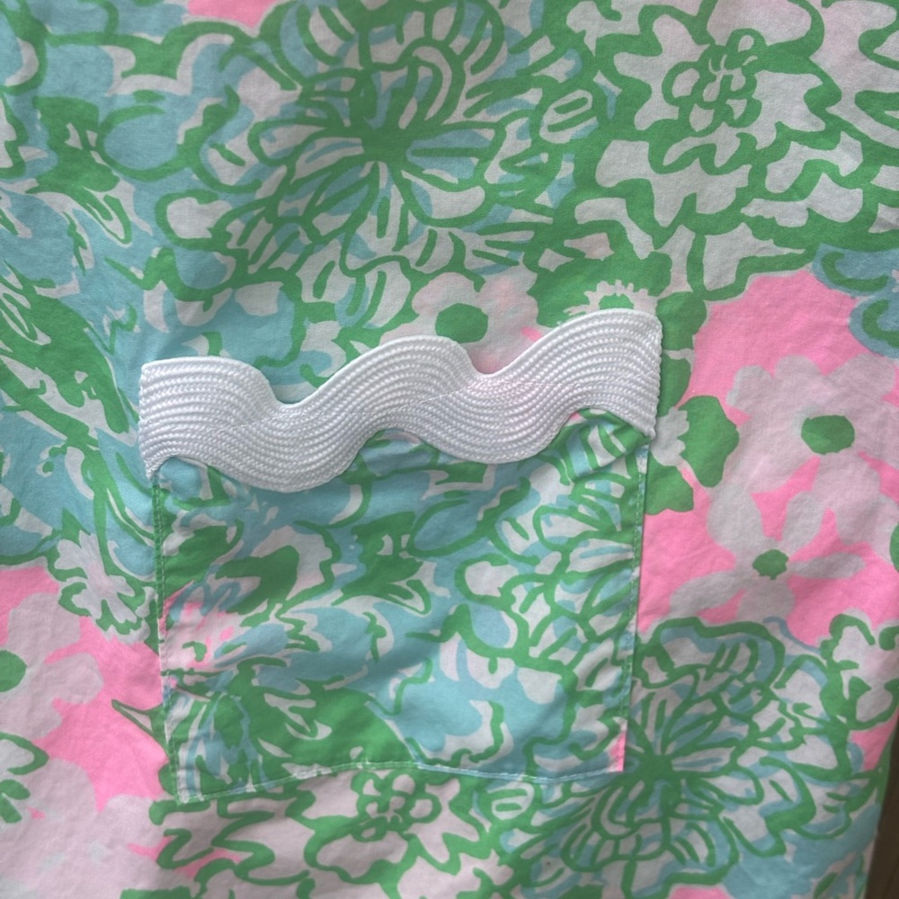 Lilly Pulitzer Romney Tropical Beach Floral Shift Romper Dress Women’s Size 12 - Picture 4 of 10